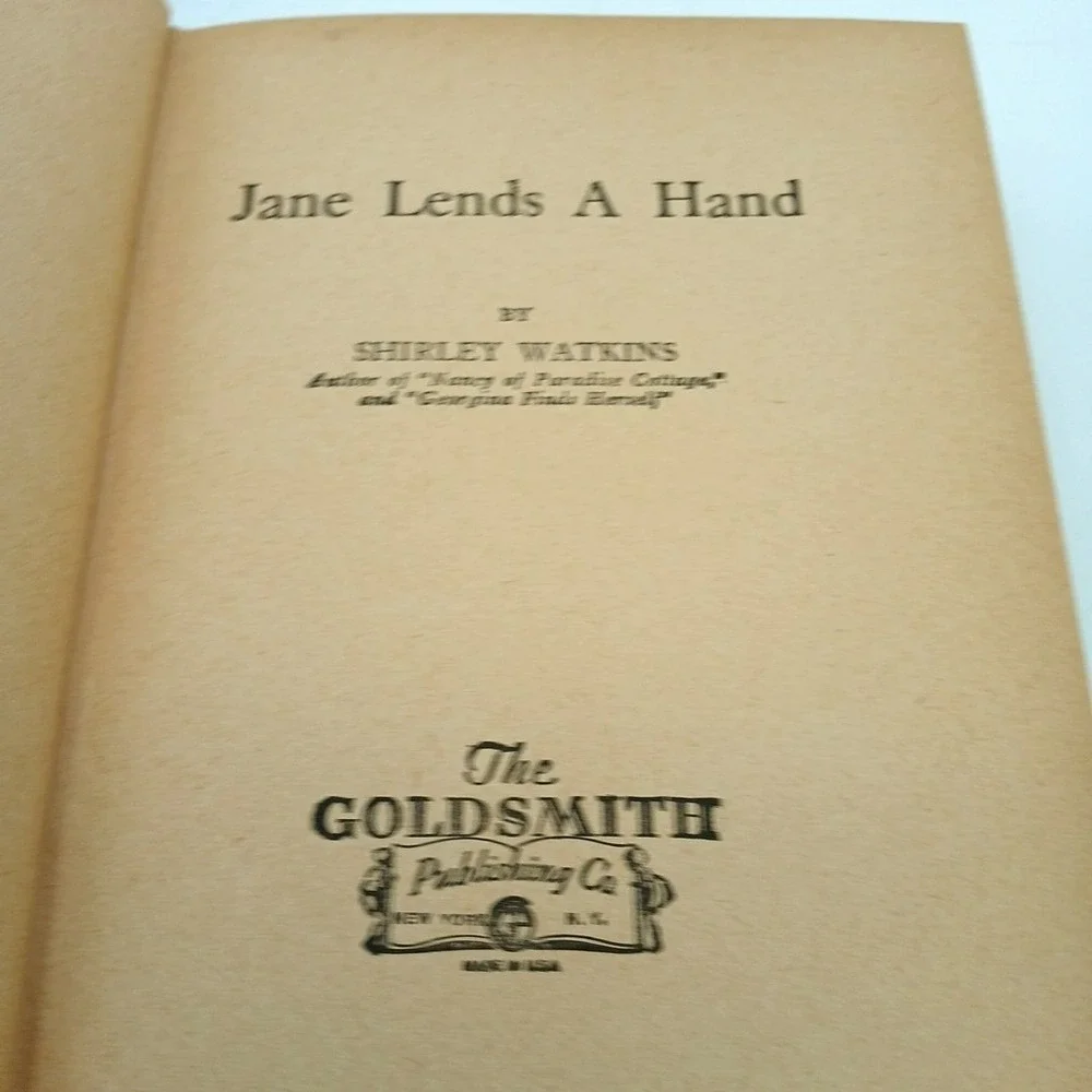 Jane‎ Lends A Hand by Shirley Watkins 1923 Antique Hardcover w Dust Jacket